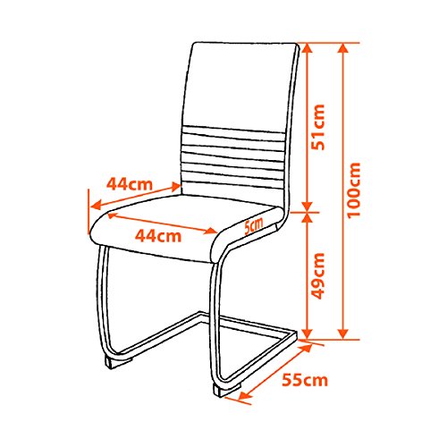 Albatros Silla Cantilever BURANO Set de 4 sillas Marrón, SGS Probado