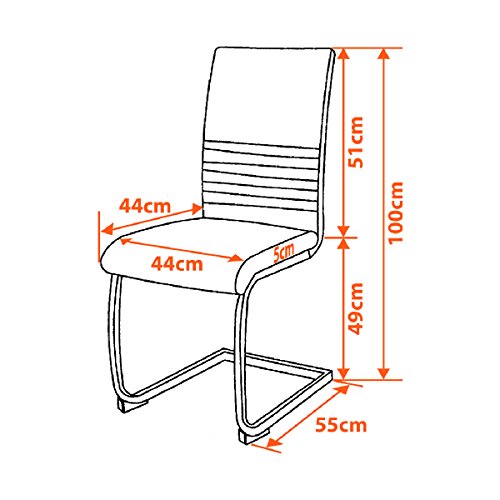 Albatros Silla Cantilever BURANO Set de 4 sillas Negro, SGS Probado Albatros Silla Cantilever BURANO Set de 4 sillas Negro, SGS Probado
