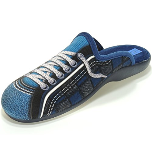 ALBEROLA ZC1464 Zapatilla Casa Chinela Destalonada Descalza Terpel Cordones Punta Cerrada Hombre Azul Talla 46