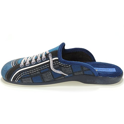 ALBEROLA ZC1464 Zapatilla Casa Chinela Destalonada Descalza Terpel Cordones Punta Cerrada Hombre Azul Talla 46