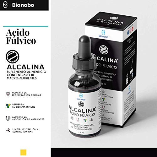 ALCALINA® Ácido Fúlvico 15ml | Detox - Nutrición Celular | Multi-mineral, Multi-vitaminas | Ayuda tiroides, Candidiasis, Fatiga Crónica, Elimina Metales Pesados |