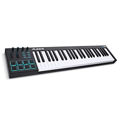 Alesis V49 - Teclado controlador USB-MIDI de 49 teclas con 8 pads sensibles retroiluminadas, 4 potenciómetros y botones asignables, y un paquete de software profesional con ProTools | First incluido