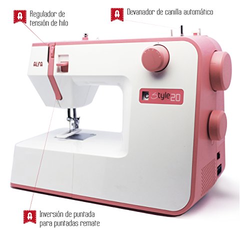 Alfa Maquina De Coser Style 20 Zig-Zag, Rosa, Talla Única Alfa Maquina De Coser Style 20 Zig-Zag, Rosa, Talla Única