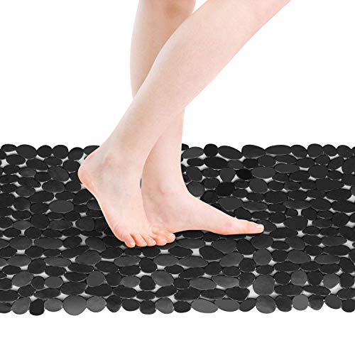 Alfombra de Bañera Antideslizante Alfombrilla de Baño Piedra Alfombra para Ducha con Ventosas para Cocina Niños Ancianos, Resistentes al Moho, Antibacterial, Lavable a Máquina, Larga 88 x 40cm Negro Alfombra de Bañera Antideslizante Alfombrilla de Baño Piedra Alfombra para Ducha con Ventosas para Cocina Niños Ancianos, Resistentes al Moho, Antibacterial, Lavable a Máquina, Larga 88 x 40cm Negro