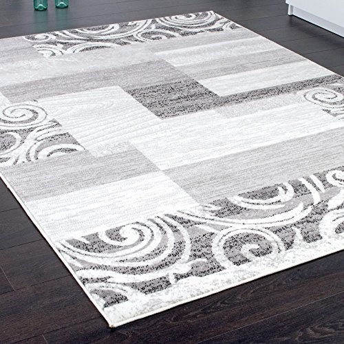 Alfombra De Pelo Corto para Sala De Estar Decoración Interior Gris Crema, tamaño:120x170 cm