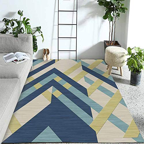 Alfombra De Piso Engrosada Absorbente Antideslizante Simple De Estilo Europeo Sofá Geométrico Rectangular Mesa De Centro Alfombra De Escritorio Dormitorio Casa De Familia Alfombra De La Sala