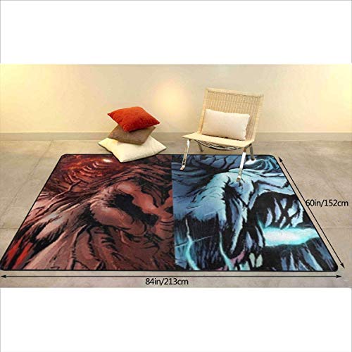 Alfombra Gojira Vs Ape of The Home Decor Collection Alfombra para el piso para sala de estar, dormitorio, comedor, 152 x 182 cm