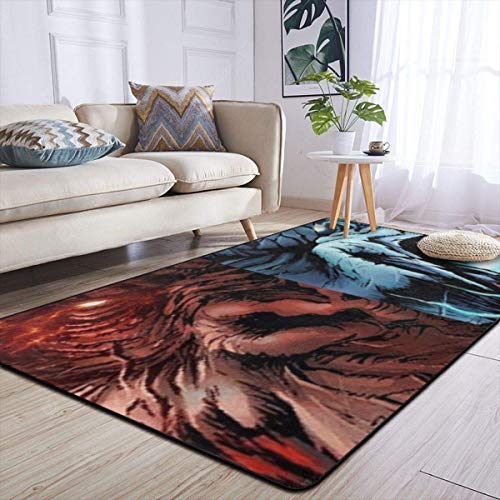 Alfombra Gojira Vs Ape of The Home Decor Collection Alfombra para el piso para sala de estar, dormitorio, comedor, 152 x 182 cm