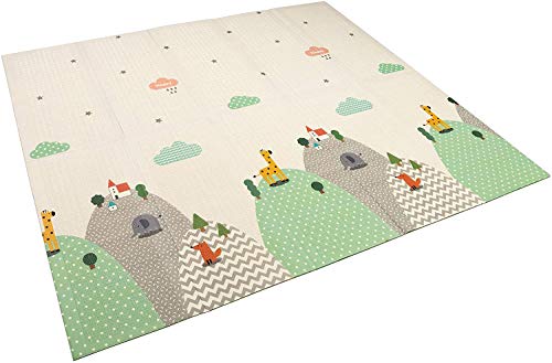 Alfombra infantil plegable Suelo para bebes acolchado 2 caras 180 cm x 160 cm (Modelo 1)