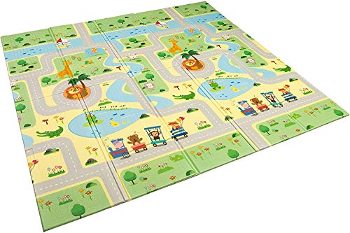 Alfombra infantil plegable Suelo para bebes acolchado 2 caras 180 cm x 160 cm (Modelo 1)