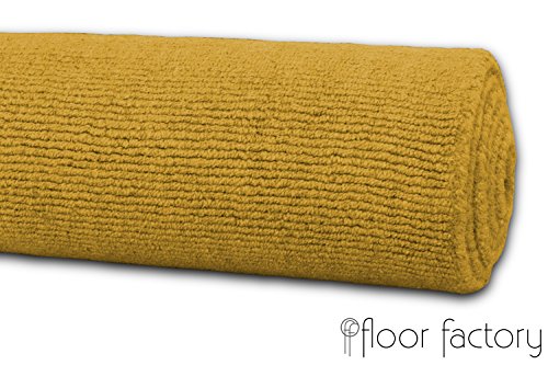 Alfombra Moderna de Lana Loft Mustard Amarillo Mostaza 80x150cm - 100% Lana en Colores Luminosos y Modernos