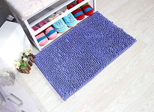 Alfombras de Baño, Alfombrilla de Baño Antideslizante Microfibra Suave Alfombra Lavar a Maquina Adecuado para Sala de Estar/Cocina / Dormitorio de Interior/Exterior (Púrpura)