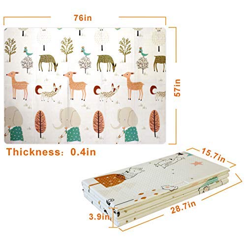 Alfombrilla de juegos para bebé, plegable, antideslizante, extragrande, reversible, impermeable, portátil, de doble cara, para niños pequeños y bebés Alfombrilla de juegos para bebé, plegable, antideslizante, extragrande, reversible, impermeable, portátil, de doble cara, para niños pequeños y bebés