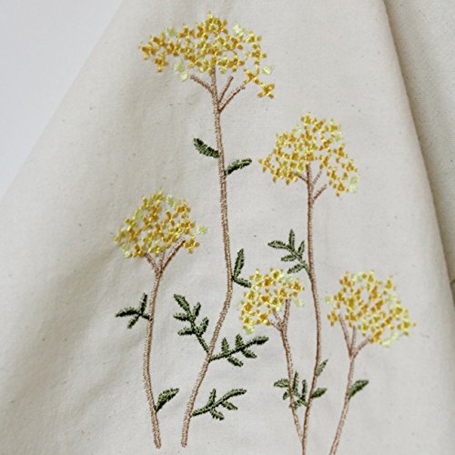 Algodón lavado bh tela bordada de flores silvestres bordado inglés cortó 28cm naturales B39