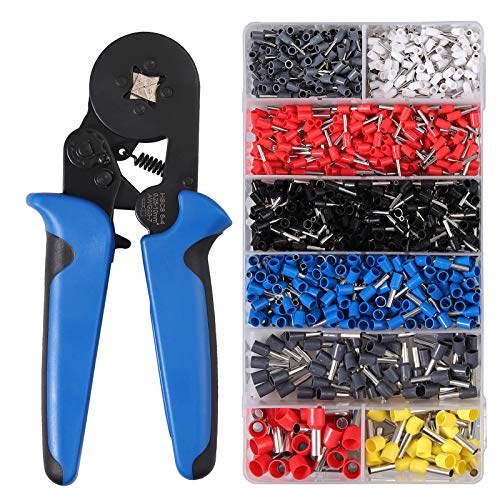 Alicates de Terminales 0.25-10mm² Crimpadora HSC8 6-4a puntera con 4 Caras con 1200 Terminales Eléctricos AWG 23-7 Juego de Alicates con Terminales para Uso Domestico, Eletricista Profesional Alicates de Terminales 0.25-10mm² Crimpadora HSC8 6-4a puntera con 4 Caras con 1200 Terminales Eléctricos AWG 23-7 Juego de Alicates con Terminales para Uso Domestico, Eletricista Profesional