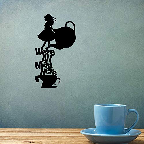 "Alicia en el país de las maravillas", calcomanía de pared, refranes,"Todos estamos locos aquí", pegatina de vinilo para pared, decoración del hogar, pegatina de pared A7 35cmx20cm "Alicia en el país de las maravillas", calcomanía de pared, refranes,"Todos estamos locos aquí", pegatina de vinilo para pared, decoración del hogar, pegatina de pared A7 35cmx20cm