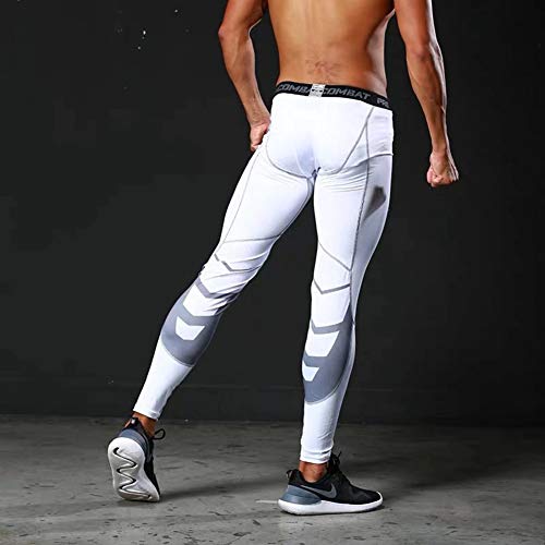 Alimagic Pantalones de compresión, Pantalones Largos de Correr, Mallas con de Compresión para Hombres para Running y Entrenamiento Tener Efecto de compresión y función de Secado rápido (Azul Malla M)