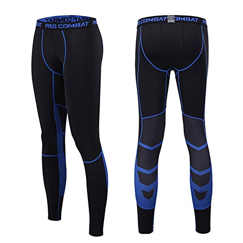 Alimagic Pantalones de compresión, Pantalones Largos de Correr, Mallas con de Compresión para Hombres para Running y Entrenamiento Tener Efecto de compresión y función de Secado rápido (Azul Malla M) Alimagic Pantalones de compresión, Pantalones Largos de Correr, Mallas con de Compresión para Hombres para Running y Entrenamiento Tener Efecto de compresión y función de Secado rápido (Azul Malla M)