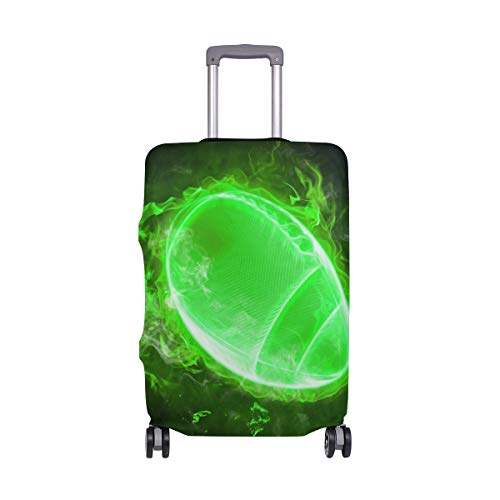 ALINLO Green Flame Rugby Maleta Equipaje Cubierta Equipaje Maleta Protector de Viaje Ajuste Para 45-32 Pulgadas, multicolor (Multicolor) - shboOIB6562