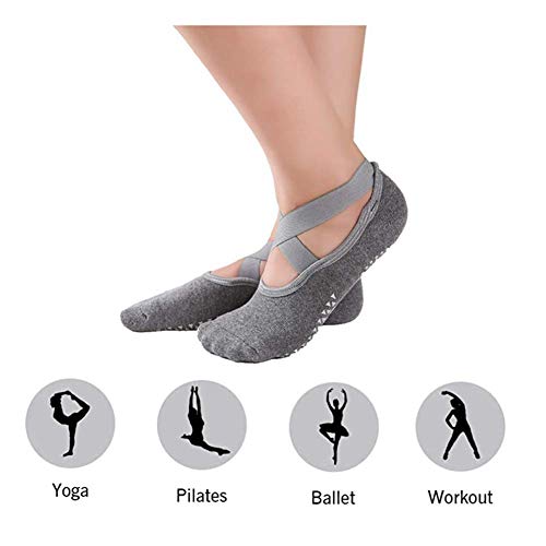 Alitopo Yoga para Mujeres Full Toe Colchoneta Deporte Accesorios Yoga, Calcetín para Ballet, Barra Fitness, Danza, Calcetines Antideslizantes (2 Pares)