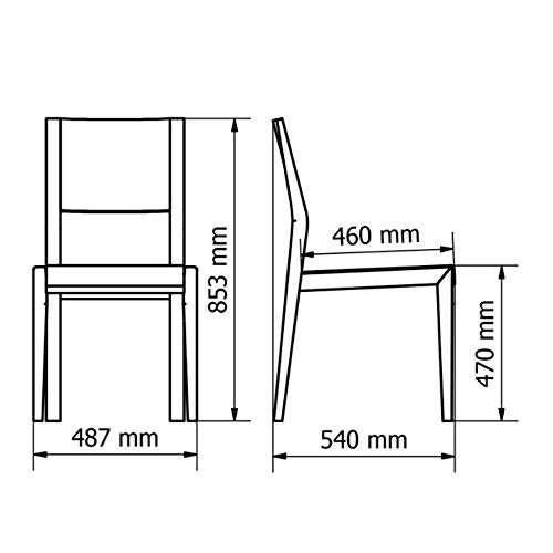 Alkove - Hayes - Set de 2 sillas de comedor de madera maciza con asiento tapizado (roble salvaje)