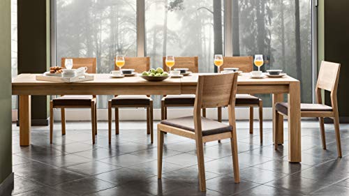 Alkove - Hayes - Set de 2 sillas de comedor de madera maciza con asiento tapizado (roble salvaje)