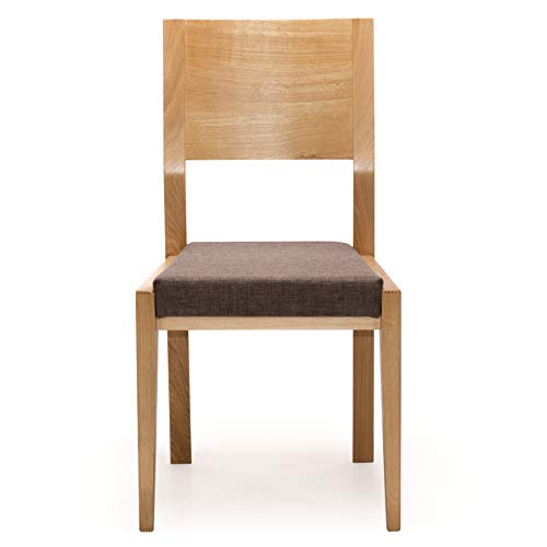 Alkove - Hayes - Set de 2 sillas de comedor de madera maciza con asiento tapizado (roble salvaje)
