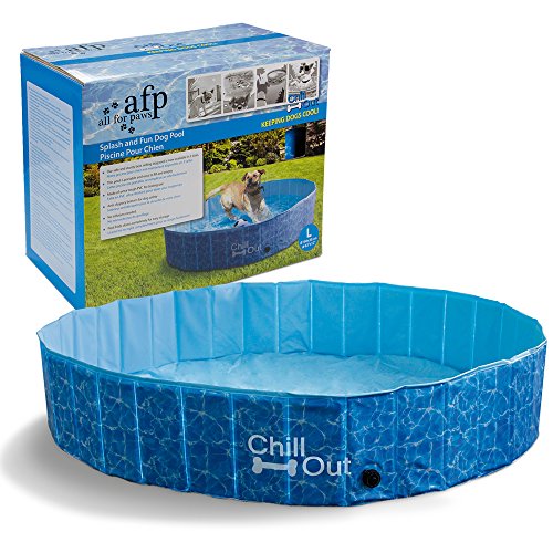 ALL FOR PAWS Piscina exterior extragrande para perros (160 x 30 cm), bañera plegable portátil para mascotas, antideslizante, aprobada por prueba UV, ideal para perros y niños