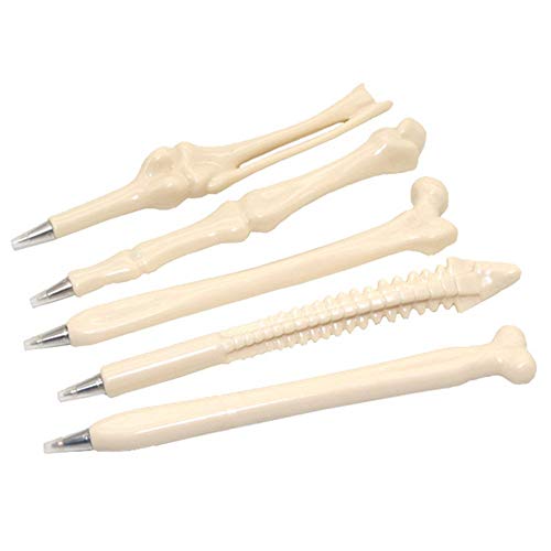 Allbusky Novelty Bone Forma Bolígrafo Bolígrafos 0,7 mm Para Médicos Enfermeras Médicos Regalo Escuela Oficina Papelería (Bone White Set of 5)