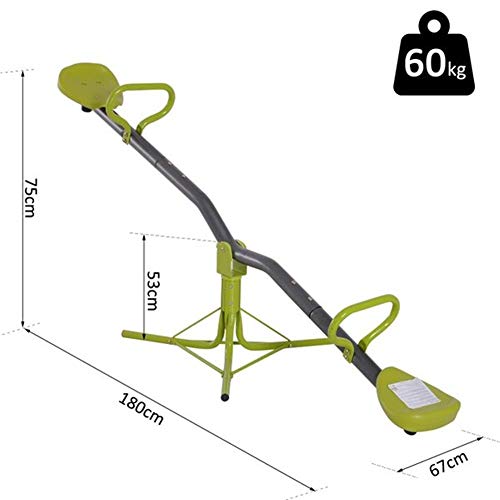 Allibuy Tronco y Abdominales Columpio Balancín para Niños Balancín Infantil para Exteriores Giratorio de 360 Grados Carga (Color : Verde, tamaño : Ones)