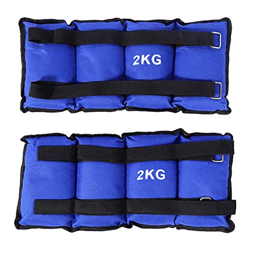 ALLPER Pack de 2 Pesas de 2 Kilos. para Tobillos y/o muñecas, TAMAÑO: 32 x 10 cm. para Correr, Gimnasio, Footing. Correas Ajustables, Transpirable. Máxima Comodidad.