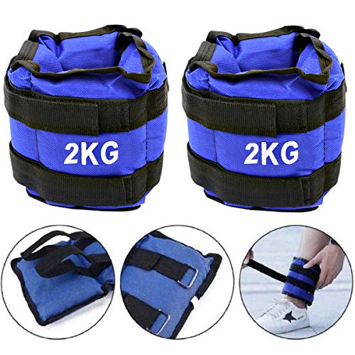 ALLPER Pack de 2 Pesas de 2 Kilos. para Tobillos y/o muñecas, TAMAÑO: 32 x 10 cm. para Correr, Gimnasio, Footing. Correas Ajustables, Transpirable. Máxima Comodidad.