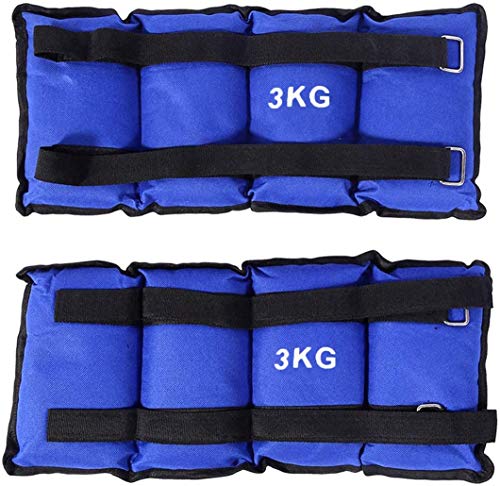 ALLPER Pack de 2 Pesas de 3 Kilos. para Tobillos y/o muñecas, TAMAÑO: 36 x 10. para Correr, Gimnasio, Footing. Correas Ajustables, Transpirable. Máxima Comodidad.