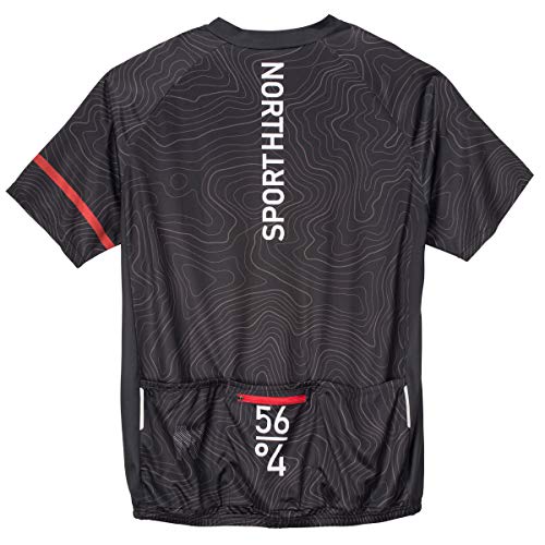 Allsize Norte 56°4 Maillot de Ciclismo Deportivo con Estampado Negro XXL, 2xl-8xl:5XL