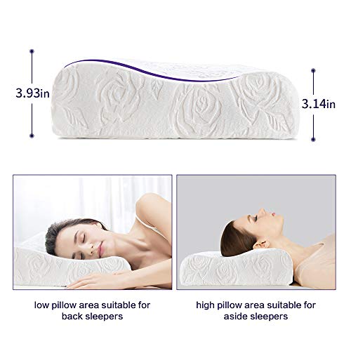 Almohada Cervical Latex, Almohada Ortopedica Reduce Dolores Cervicales, Almohada Ergonómico para Dormir Profundamente, Almohadas para Cuello De Doble Onda and Funda De Almohada De Lujo