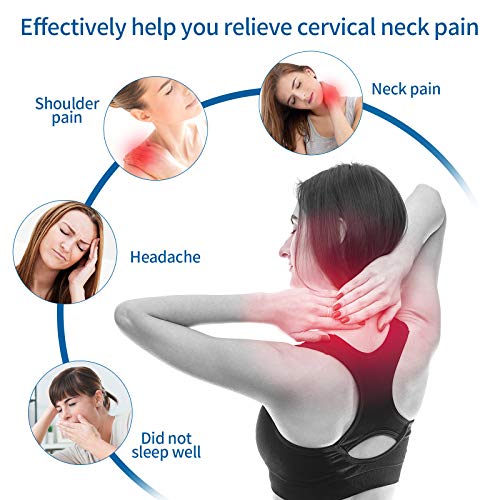 Almohada Cervical viaje Misiki Almohada de viaje Cuello y Hombros Dispositivo Cervical Almohada tracción del Cuello Para Cojín de Masaje Para Cuello, Hombro la Gestión de Alivio del Dolor y la Alineac