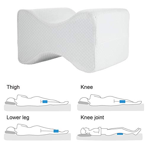 Almohada Ortopédica para Pierna y Rodilla, Almohadas de Espuma con Memoria de Contorno para Piernas, Almohada de cuña de Rodilla, cojín ergonómico para Almohadilla, Almohadilla para Dormir de Lado