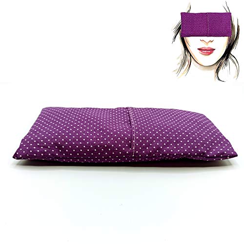 Almohada para los ojos"Lila" (1 relleno y 1 fundas lavables) | Semillas de Lavanda y semillas de arroz | Yoga, Meditación, Relajación, descanso de ojos.