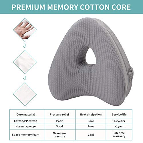 Almohada para Piernas Almohada para Rodillas Almohada Ergonómica para Dormir Lateral con Almohada de Espuma viscoelástica óptima para Personas Que Duermen de Lado Almohada de Posicionamiento con