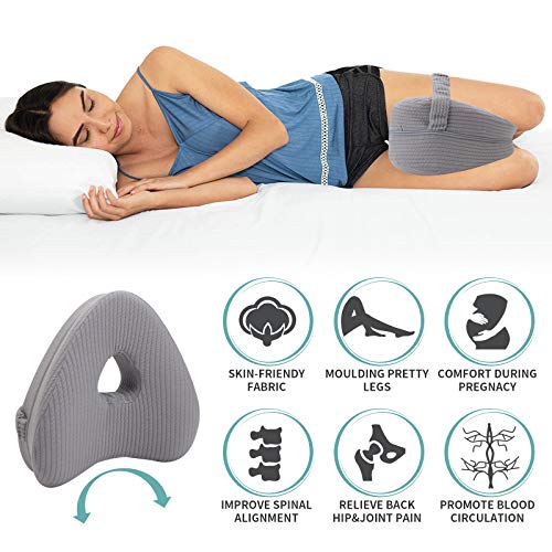 Almohada para Piernas Almohada para Rodillas Almohada Ergonómica para Dormir Lateral con Almohada de Espuma viscoelástica óptima para Personas Que Duermen de Lado Almohada de Posicionamiento con