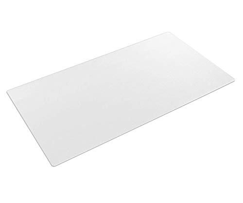 Almohadilla de escritorio transparente, 90 x 40 cm grande antideslizante texturizado PVC tapete de escritura, bordes redondos impermeables, almohadilla protectora de escritorio
