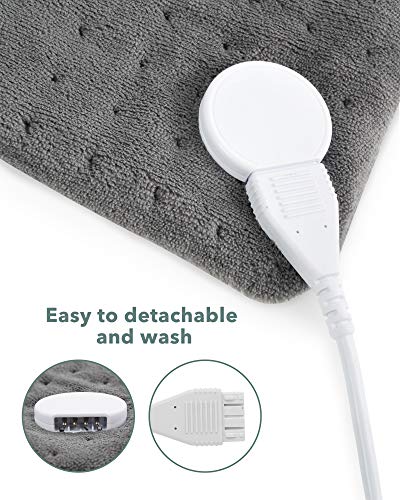 Almohadilla Eléctrica Térmica 30x60cm el Calentar Rapido Manta Eléctrica de 6 Niveles Lumbar Espalda Cuellocon Protección contra sobrecalentamiento Función de Apagado Automático lavable gris Almohadilla Eléctrica Térmica 30x60cm el Calentar Rapido Manta Eléctrica de 6 Niveles Lumbar Espalda Cuellocon Protección contra sobrecalentamiento Función de Apagado Automático lavable gris