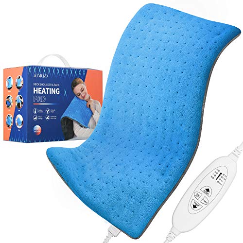 Almohadilla Eléctrica Térmica, ATMOKO Manta Electrica Calentar Rápido de 4 Nivel, Funda Lavable, Auto-Apagado 1/1.5/2H y/Stay On Opción Almohadilla Eléctrica Térmica, ATMOKO Manta Electrica Calentar Rápido de 4 Nivel, Funda Lavable, Auto-Apagado 1/1.5/2H y/Stay On Opción