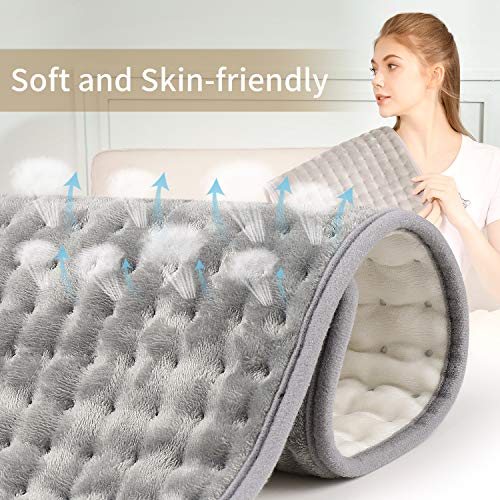 Almohadilla Eléctrica Térmica, Turejo Manta Eléctica Lumbar con 10 Niveles de Canlentamiento Rápido, 9 Modos Auto-Apagado, Anti-Sobrecalentamiento, Ultra Suave, Lavable, 30X61 cm Almohadilla Eléctrica Térmica, Turejo Manta Eléctica Lumbar con 10 Niveles de Canlentamiento Rápido, 9 Modos Auto-Apagado, Anti-Sobrecalentamiento, Ultra Suave, Lavable, 30X61 cm