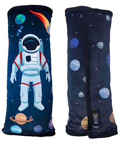 Almohadilla HECKBO® para coche con dibujo de astronautas para niños - lavable a máquina - suave, tacto de peluche - almohadilla de alta calidad para el cinturón de seguridad, funda de cinturón Almohadilla HECKBO® para coche con dibujo de astronautas para niños - lavable a máquina - suave, tacto de peluche - almohadilla de alta calidad para el cinturón de seguridad, funda de cinturón