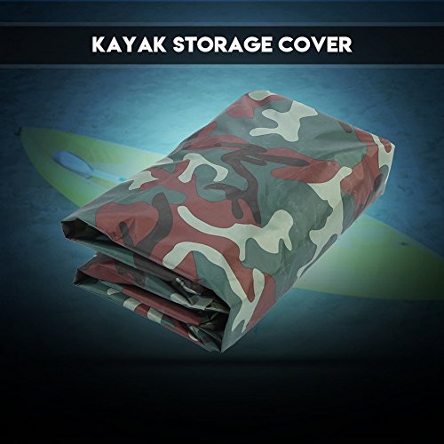 Alomejor Cubierta de Kayak 4.5 m Canoa a Prueba de Agua Cubierta de protección contra el Polvo UV Protección Solar para Kayak en Canoa(Army Green Camouflage)