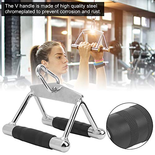 Alomejor Fitness Tricep V en Forma de Barra de presión hacia Abajo Mango de Entrenamiento de Remo Cable de Goma de Acero Inoxidable Accesorios para manija Alomejor Fitness Tricep V en Forma de Barra de presión hacia Abajo Mango de Entrenamiento de Remo Cable de Goma de Acero Inoxidable Accesorios para manija