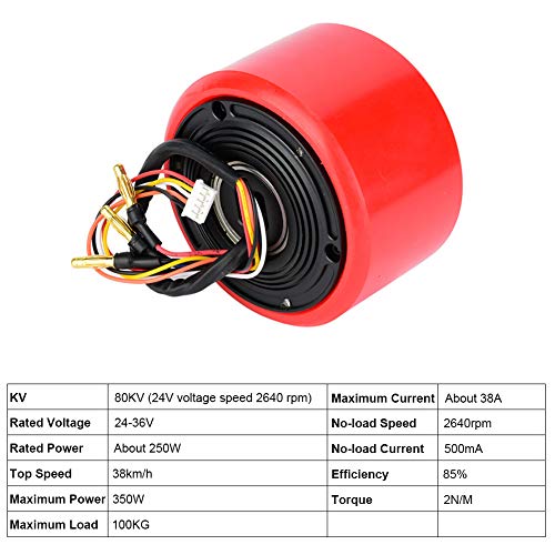 Alomejor Motor de Ruedas Motor sin escobillas de Ruedas sin escobillas Motor para Ruedas eléctricas para Bicicletas eléctricas Equilibrio eléctrico