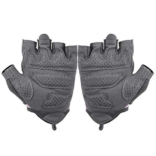 Alomejor1 Guantes Unisex de Medio Dedo Guantes Deportivos Antideslizantes elásticos Altos para Pesas Ciclismo de Yoga aéreo(M-Rosado)