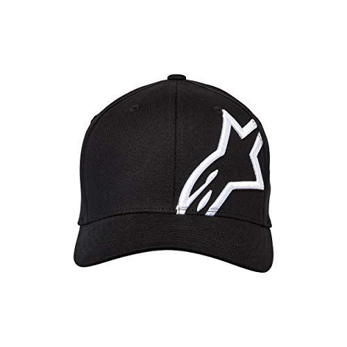 Alpinestar Corp Shift 2 Flexfit Gorra Flexfit Visera Curva Logo Bordado 3D, Hombre, Black/White, S/M